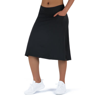 Women's 25" Midi Length Skorts Skirts with 3 Pockets Modest Skirts Women's  Knee Length Skort